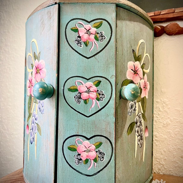 Vintage Hand painted Shabby Chic Cabinet