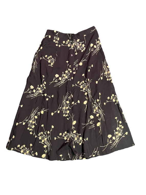 Midi black floral skirt - Gem