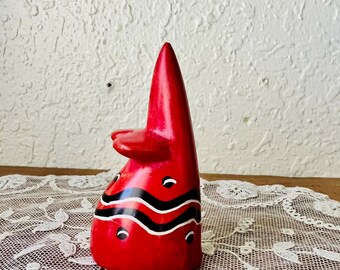 Mini Red Soapstone Mouse Figurine – Vintage Hand-Carved Animal Decor