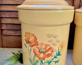 Vintage Set of Floral Treasure Craft Canisters - Etsy