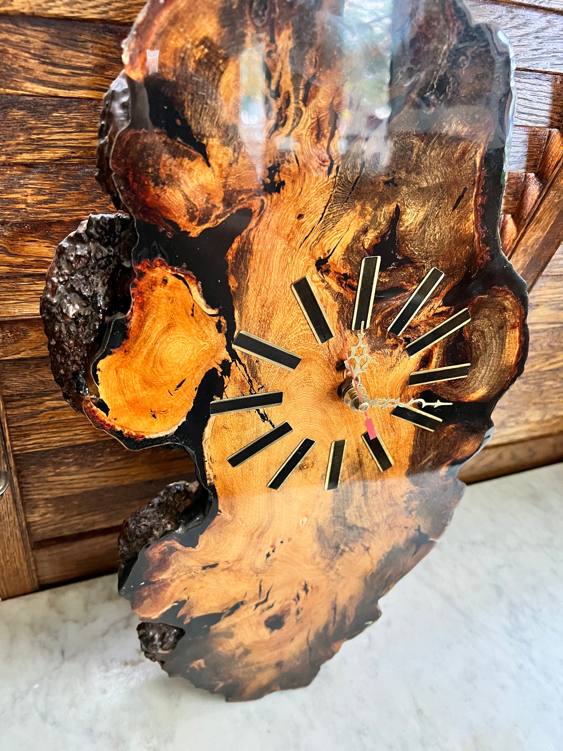 Vintage Burl Wood Wall Clock - Etsy Vintage Burl Wood Wall Clock - Etsy
