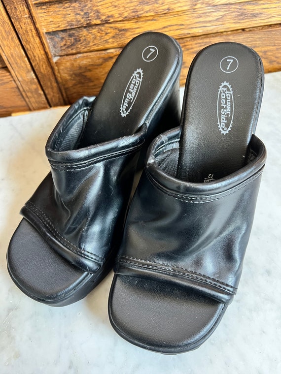 Vintage Lower East Side 90s Slip On Chunky Wedges - image 2