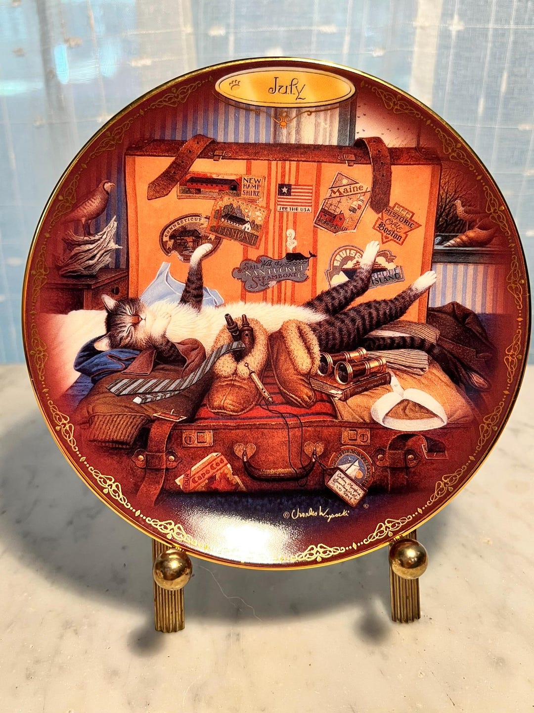 Vintage Bradford Exchange Charles Wysocki “mabel the Stowaway” Cat