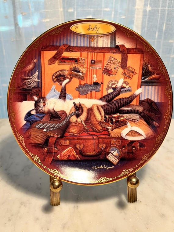 Vintage Bradford Exchange Charles Wysocki “mabel the Stowaway” Cat