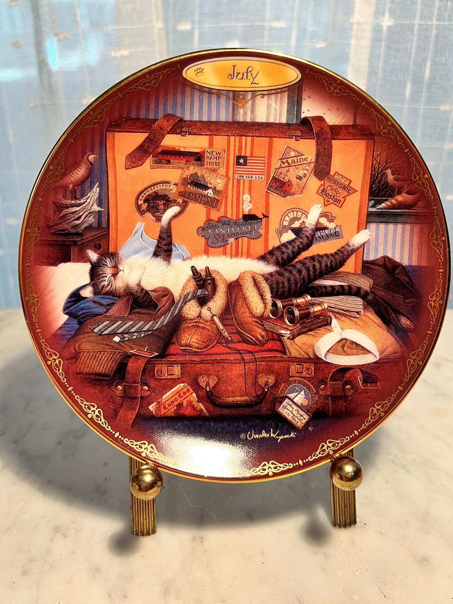 Vintage Bradford Exchange Charles Wysocki “mabel the Stowaway” Cat