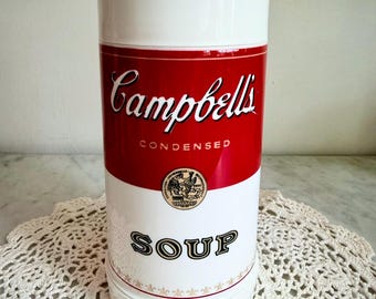Vintage Campbell’s Soup Thermos Aladdin Insulated Container Soup Can Design Retro Kitchen Collectible