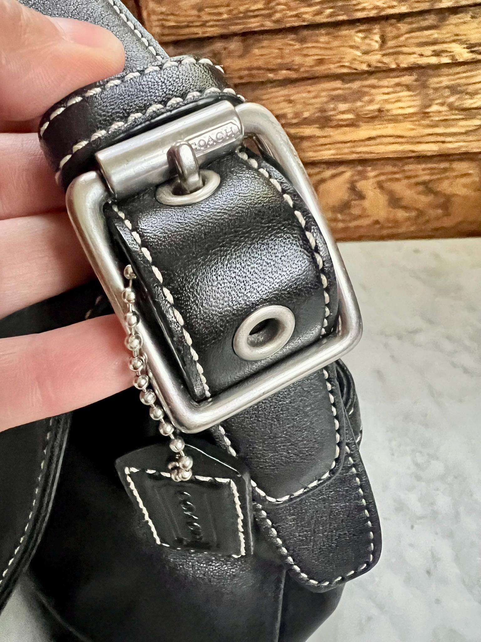 Coach Soft Black Leather Purse #E043-9570 – White Stitch Accents