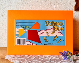 Vintage Neon Orange School Box