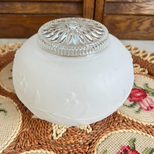 Small Frosted Glass Ceiling Light Globe – Raised Flower Vine Design Set