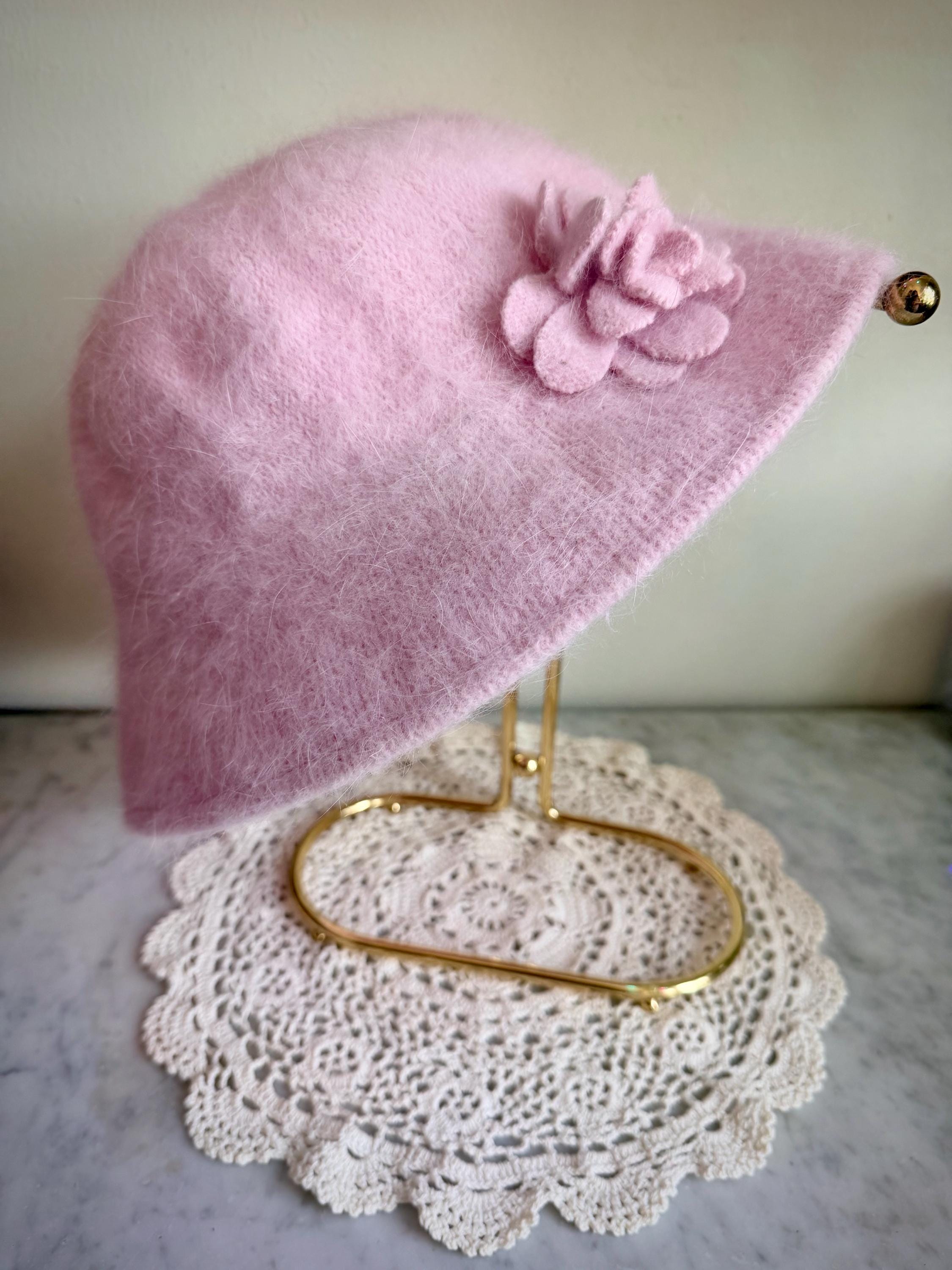 Vintage Y2K 90s Chenille Knit Fuzzy Soft Chocolate Bucket Hat Millenium … s-l1200.jpg main image 2