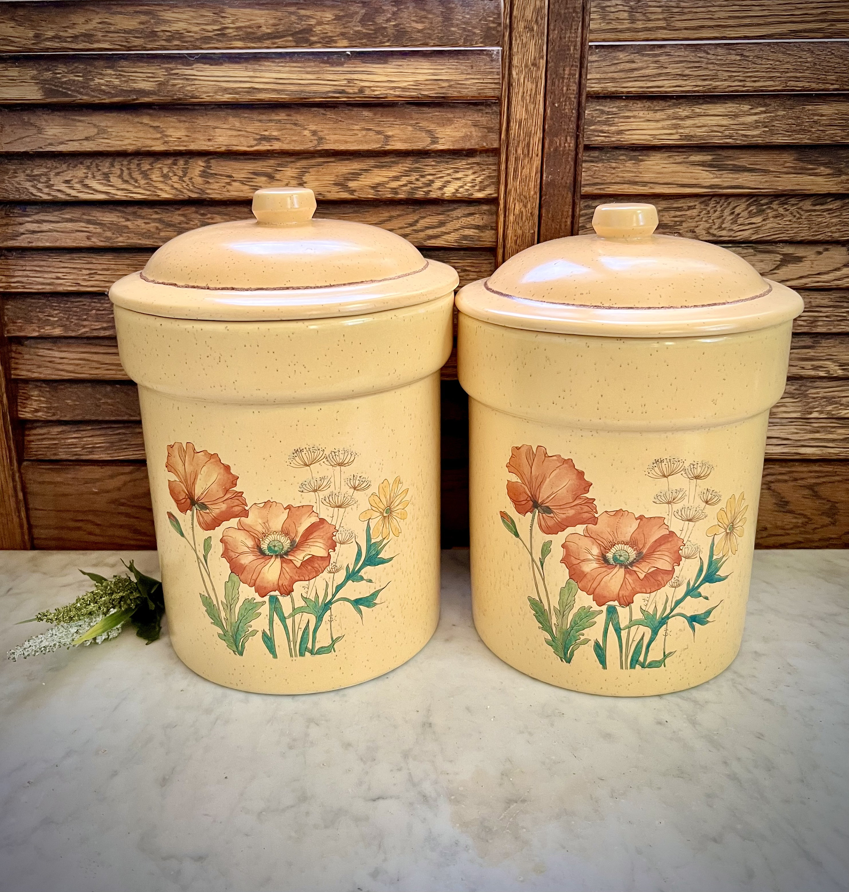 Vintage Set of Floral Treasure Craft Canisters - Etsy