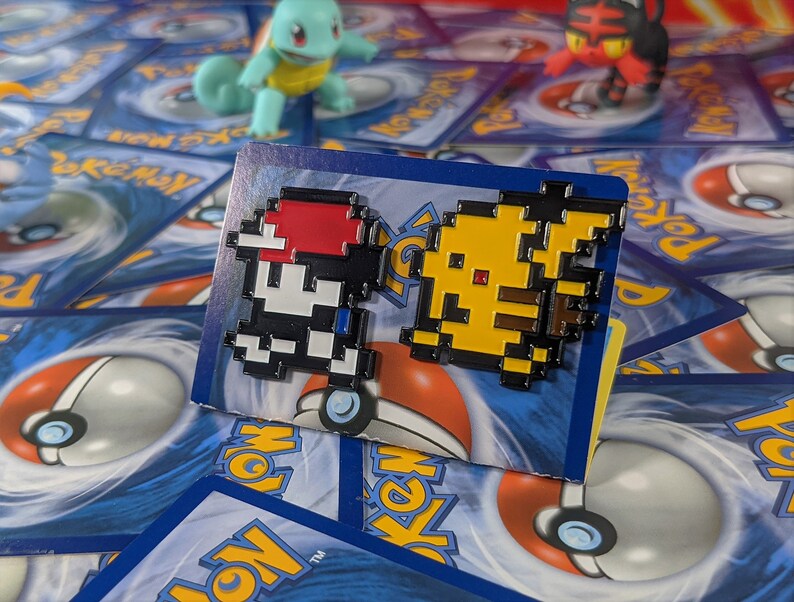 Trainer Red Pikachu Pixel Art Pokemon Pin Etsy