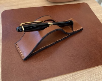 Leather fountain pen stand, Leather Pen Holder, Leather Desk Pen Holder, Leather Pen Stand for Desk, Office Pen Stand Supplies Accessorie