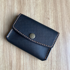 Leather Business Card Holder - Minimalist Leather Business Card Holder - Handmade Leather Wallet Card Case