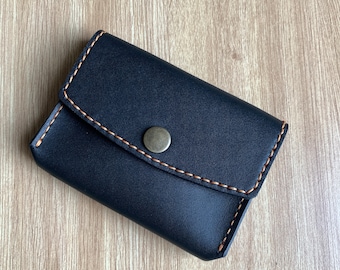 Leather Business Card Holder - Minimalist Leather Business Card Holder - Handmade Leather Wallet Card Case