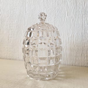 EAPG Duncan and Miller Block Biscuit Barrel with Lid
