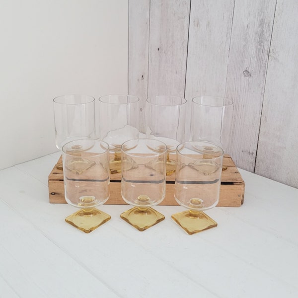 Federal Glass Nordic Topaz Glasses, Set of 7