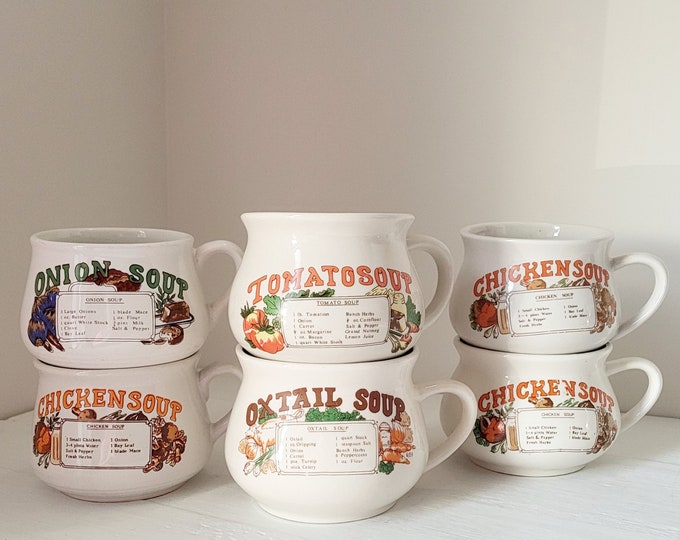 Vintage Soup Mugs Etsy
