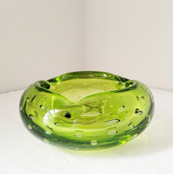 Murano Glass Ashtray Controlled Bubble Etsy