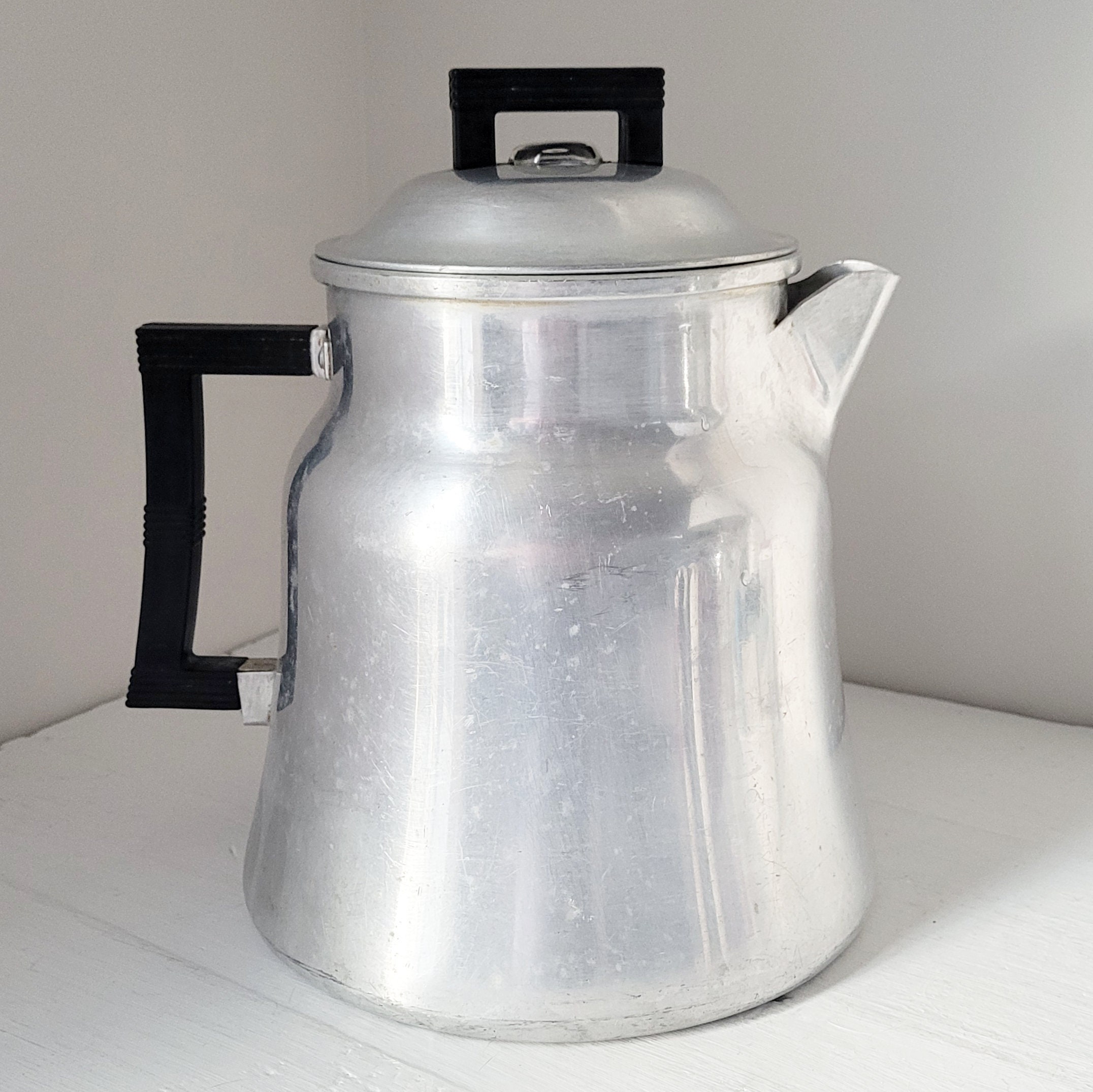 Vintage Wear-Ever Aluminum Percolator Stovetop Coffee Pot No. 3008 USA 8 Cup