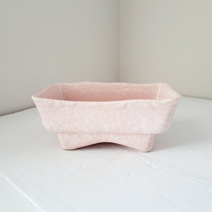 Vintage Pottery, Pink and White Speckled Planter