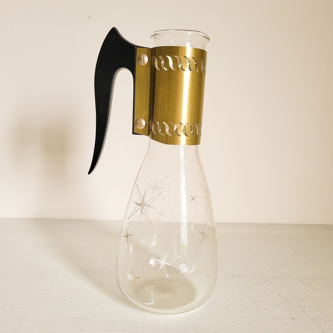 Vintage Corning Pyrex Carafe, Golden Starburst Pattern - Etsy