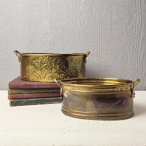 Oval Brass Planters with Handles, Your Choice