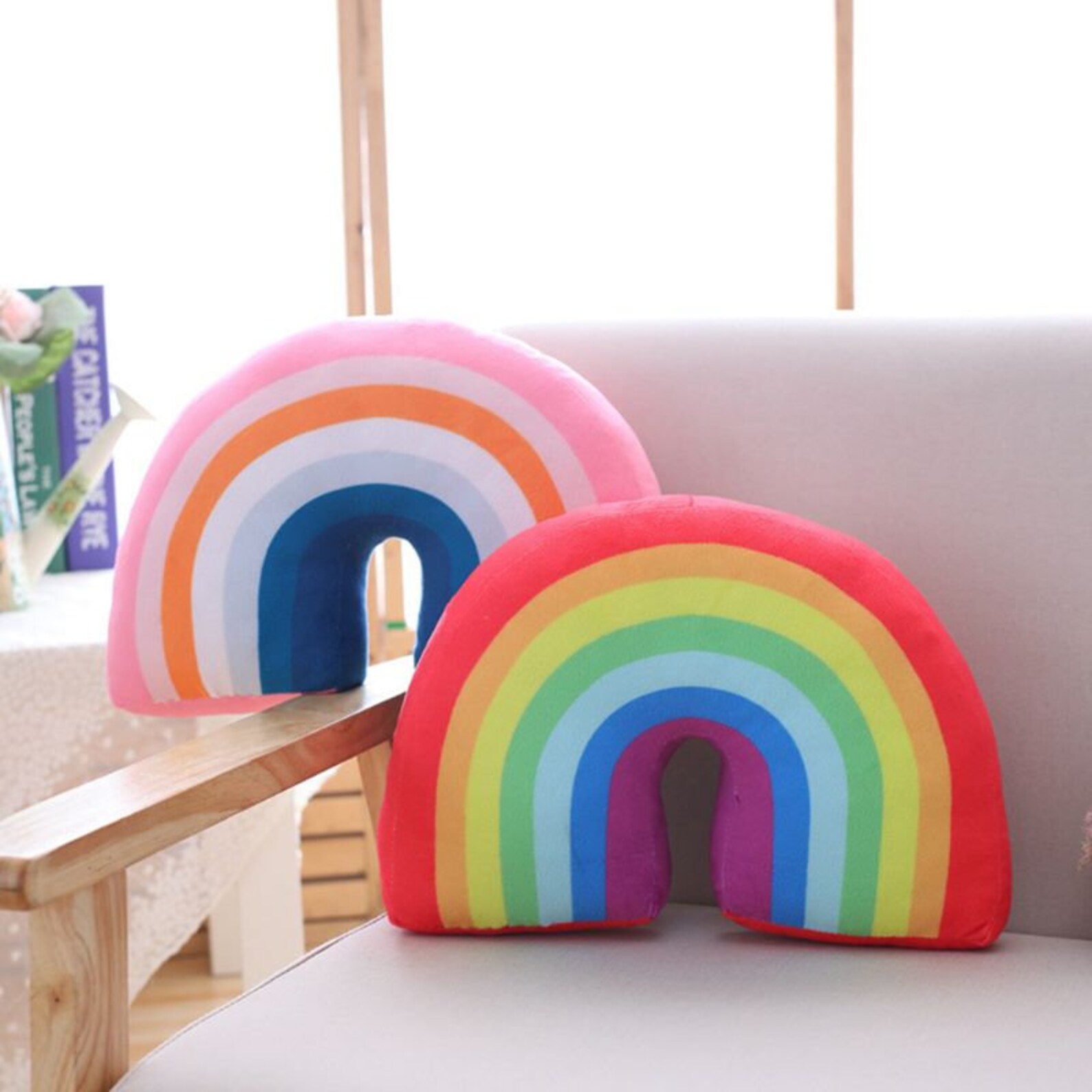 Rainbow Pillow Cushion Cover Pillowcase Bright Rainbow Etsy