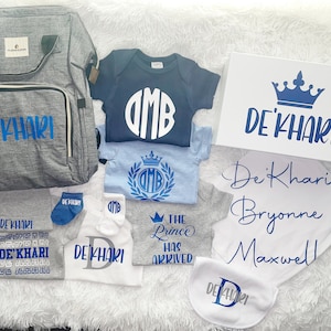 Personalized Baby Boy Bundle with Diaper Bag