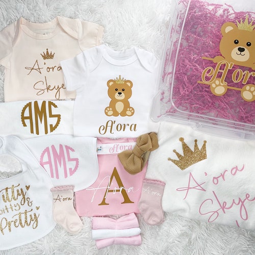 Small Personalized Baby Boxbaby Girlbaby Boy Etsy