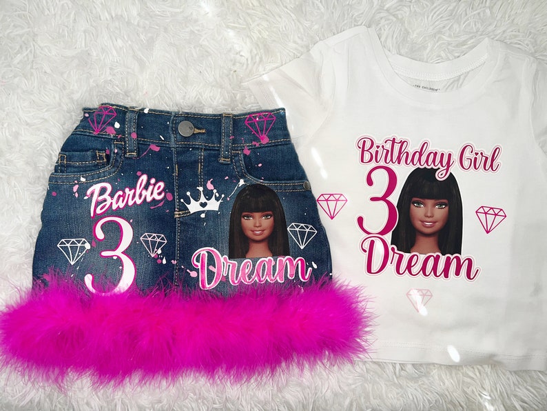Barbie Inspired Skirt Set-Birthday Outfit-ANY THEME image 1