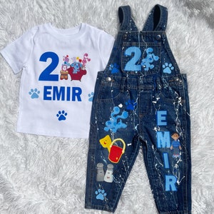 Blue Puppy Overall Set-Birthday-ANY THEME-Boy or Girl