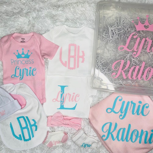 Small Personalized Baby Boxbaby Girlbaby Boy Etsy