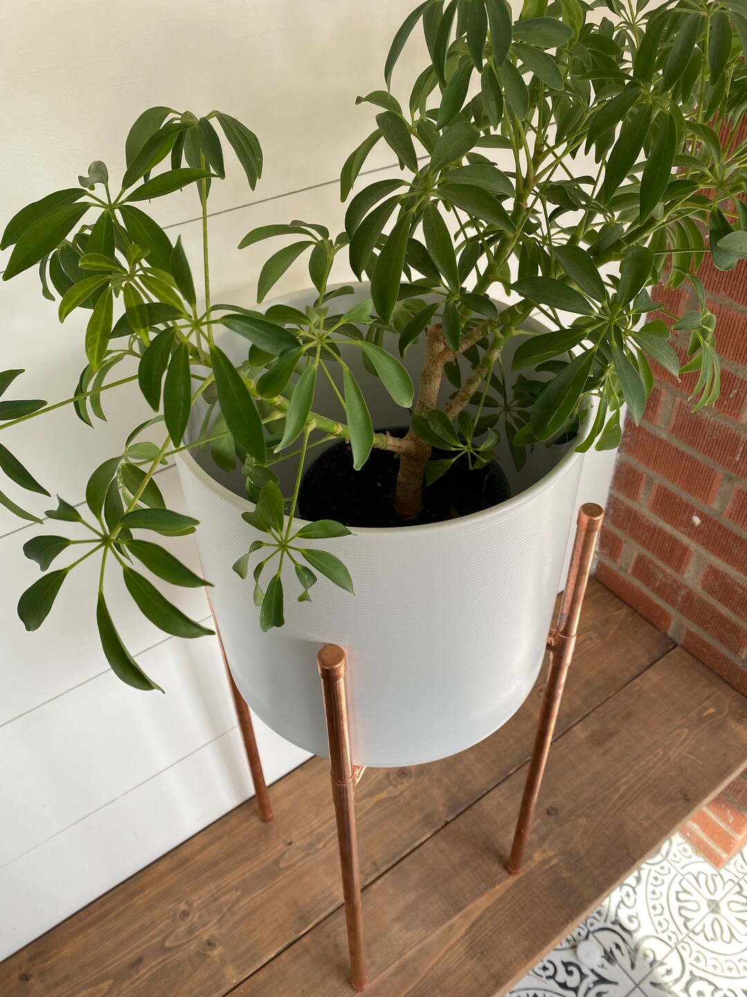 Large Copper Pipe Plant Stand Copper Planter Industrial Modern