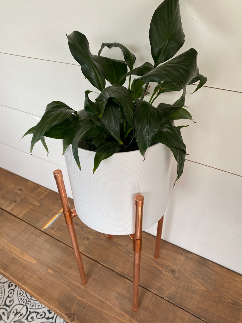 Medium Copper Pipe Plant Stand Copper Planter Industrial Etsy