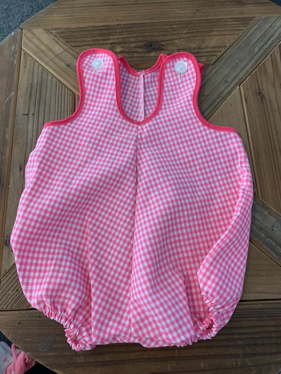 Pink Gingham Infant Overalls/Romper