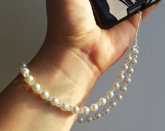  Xiazw Elegant Bead Pearl Handle Strap Chain Charms