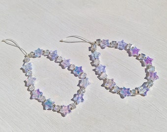 Iridescent Star Beaded Charm, Y2K Keychain, Camera Charm