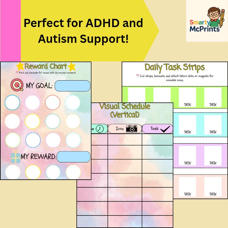 Editable Visual Schedule | Behavior Chart Bundle for Kids | Routine ...