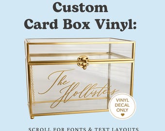 Custom Text Wedding Card Box Vinyl Decal: Personalized Wedding Decor