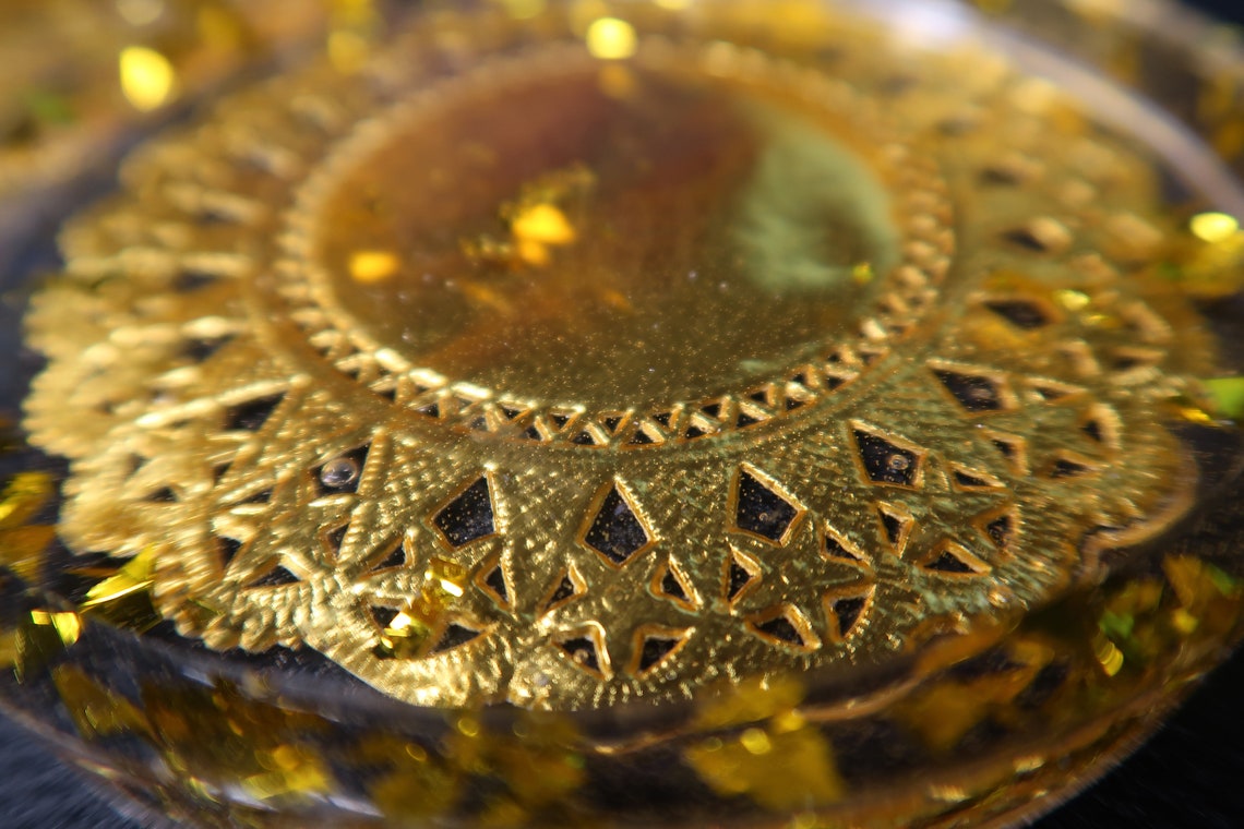 Set of 2 Gold Coasters Etsy