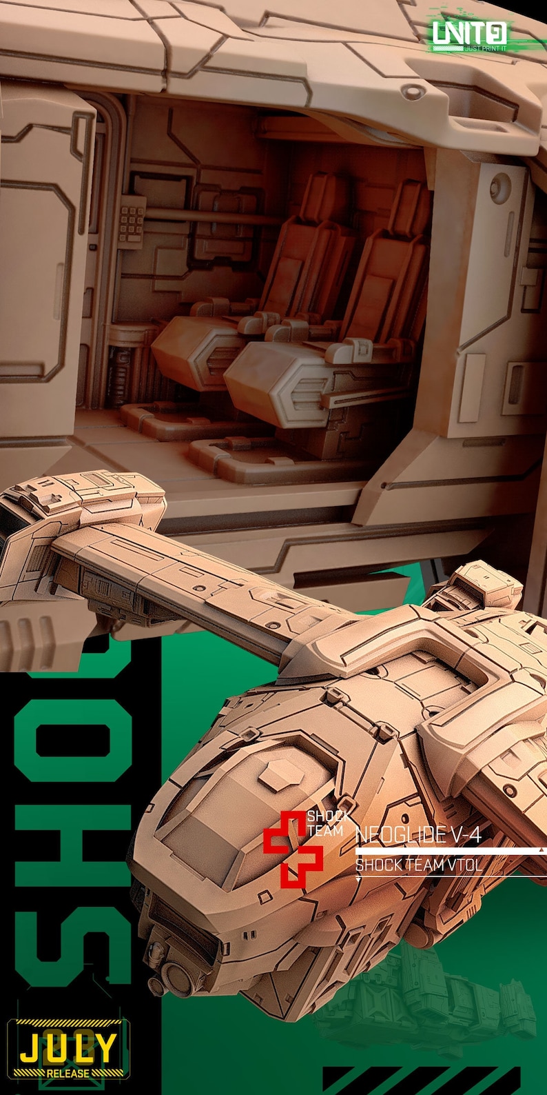 NEOGLIDE V-4 - Shock Team VTOL / July 2023 / Sci-fi Cyberpunk / UNIT9 ...