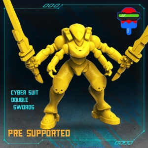 Cyberpunk Battle Double Swords / Sci-Fi Cyberpunk / Papsikels