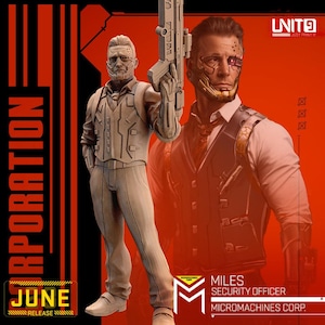 SECURITY OFFICER MILES - Micromachines Corp. / June 2023 / Sci-Fi Cyberpunk / UNIT9