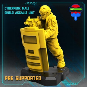 Cyberpunk Male Shield Assault Unit / Sci-Fi Cyberpunk / Papsikels