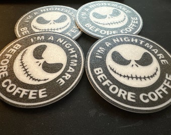 Coaster / Untersetzer / Bierdeckel Nightmare before coffee 4er Set