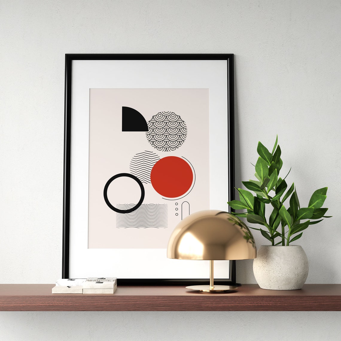 Red and Black Art Prints Geometric Abstract Wall Art Mid Etsy