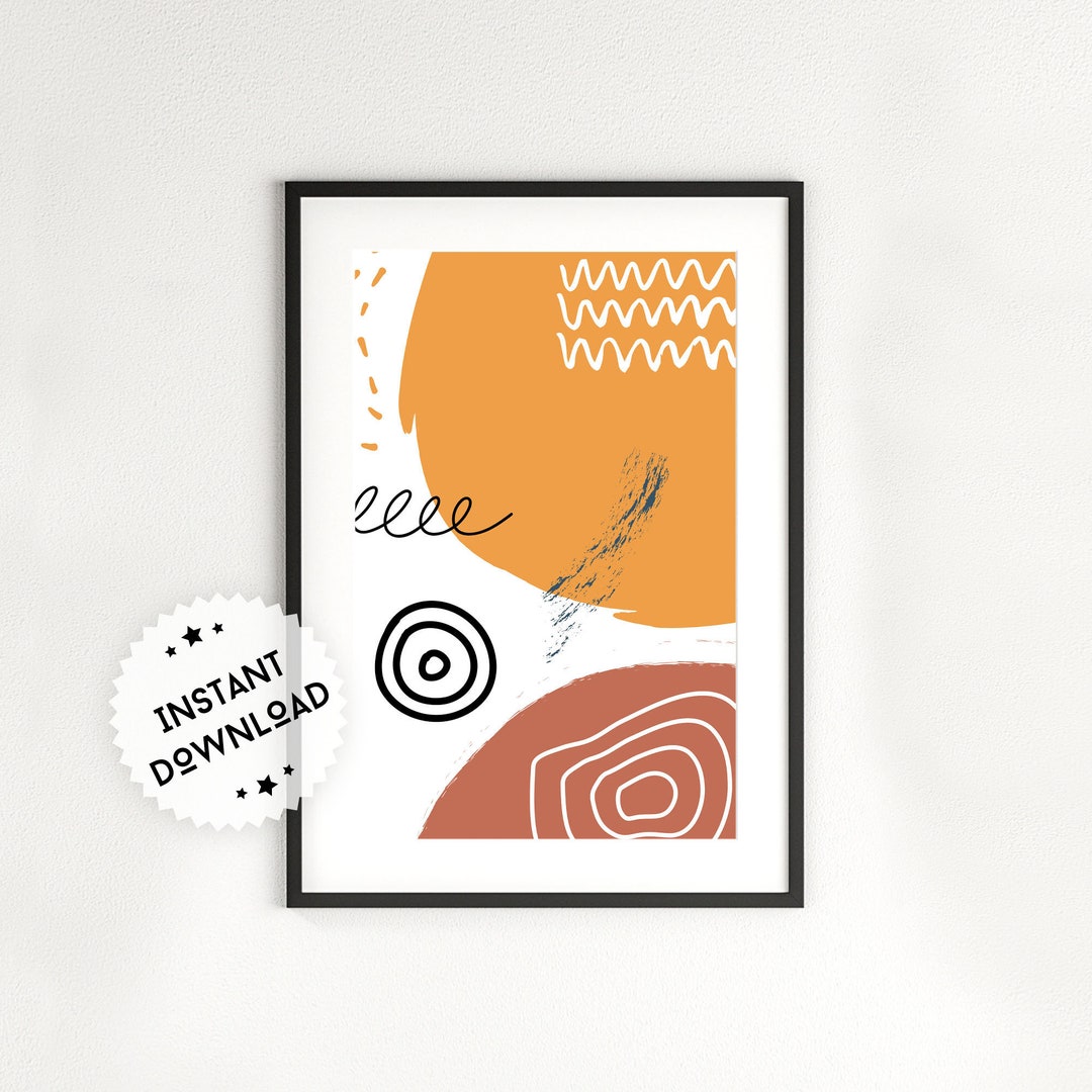 Geometric Printable Wall Art Boho Wall Art Prints Digital Shapes ...