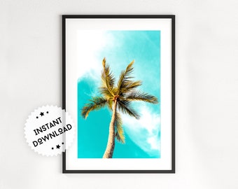 Palm Tree Wall Art | Palm Tree Print | Tropical Wall Art | Palm Tree Printable Art | Beach Wall Art | Tropical Poster Print Palm Tree Photo