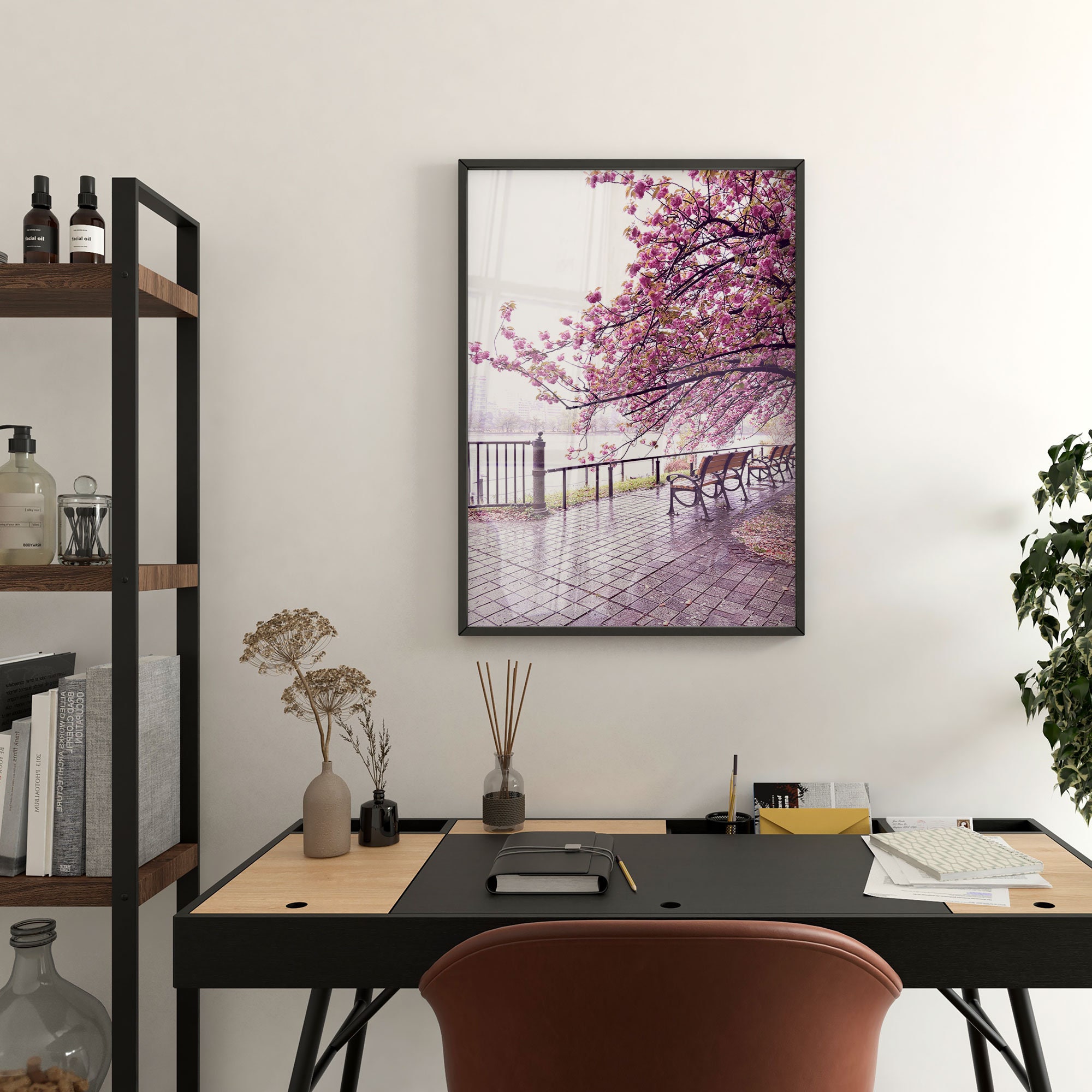 Pink Sakura Tree Wall Art Print, Printable Cherry Blossom Tree Wall Art ...
